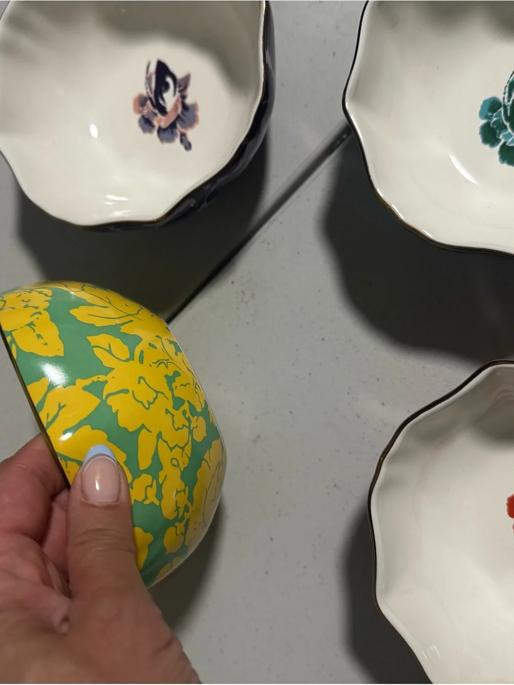 Diane Von Furstenberg Multicolor Floral Stacked Bowls